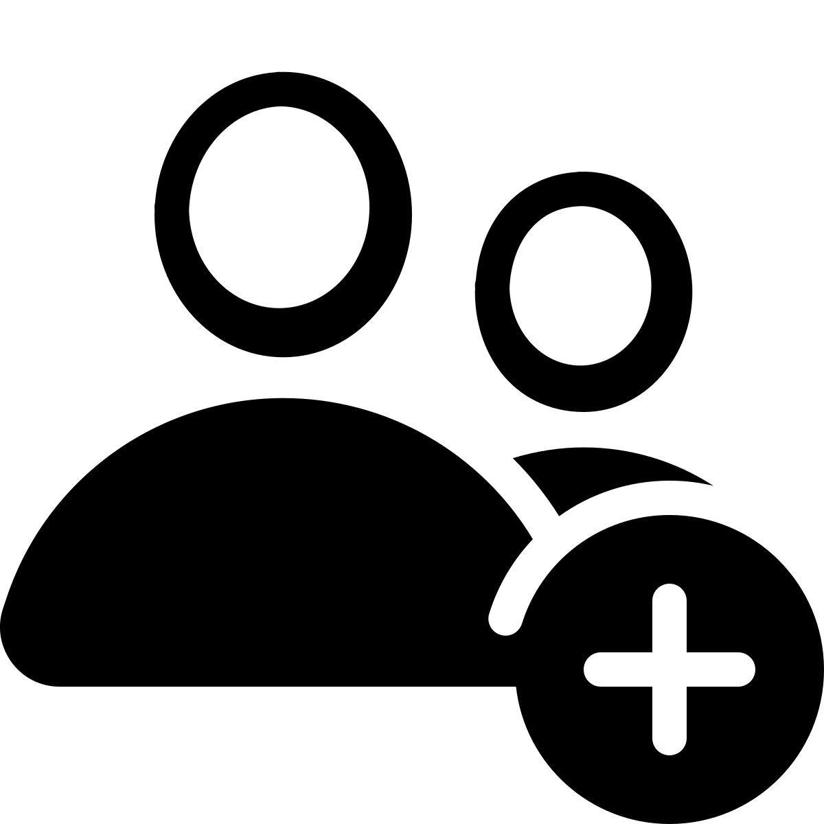 parakeet partial filled style add male user group icon