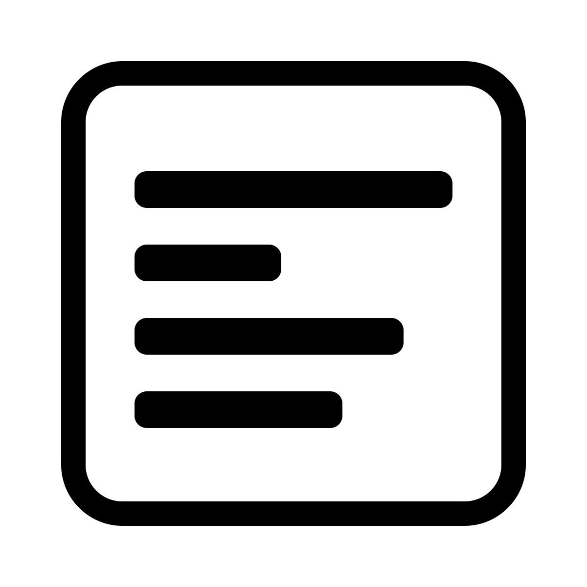 parakeet partial filled style aligner le texte à gauche icon