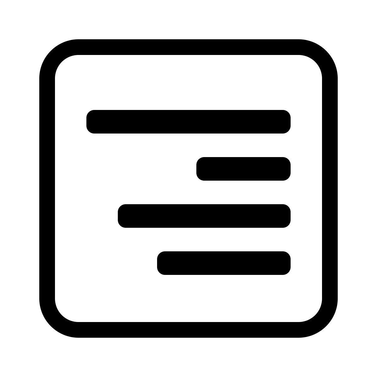 parakeet partial filled style テキストを右揃え icon