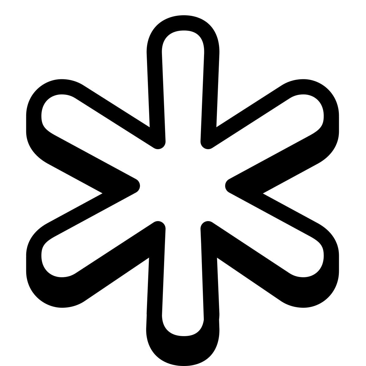 parakeet partial filled style asterisk icon