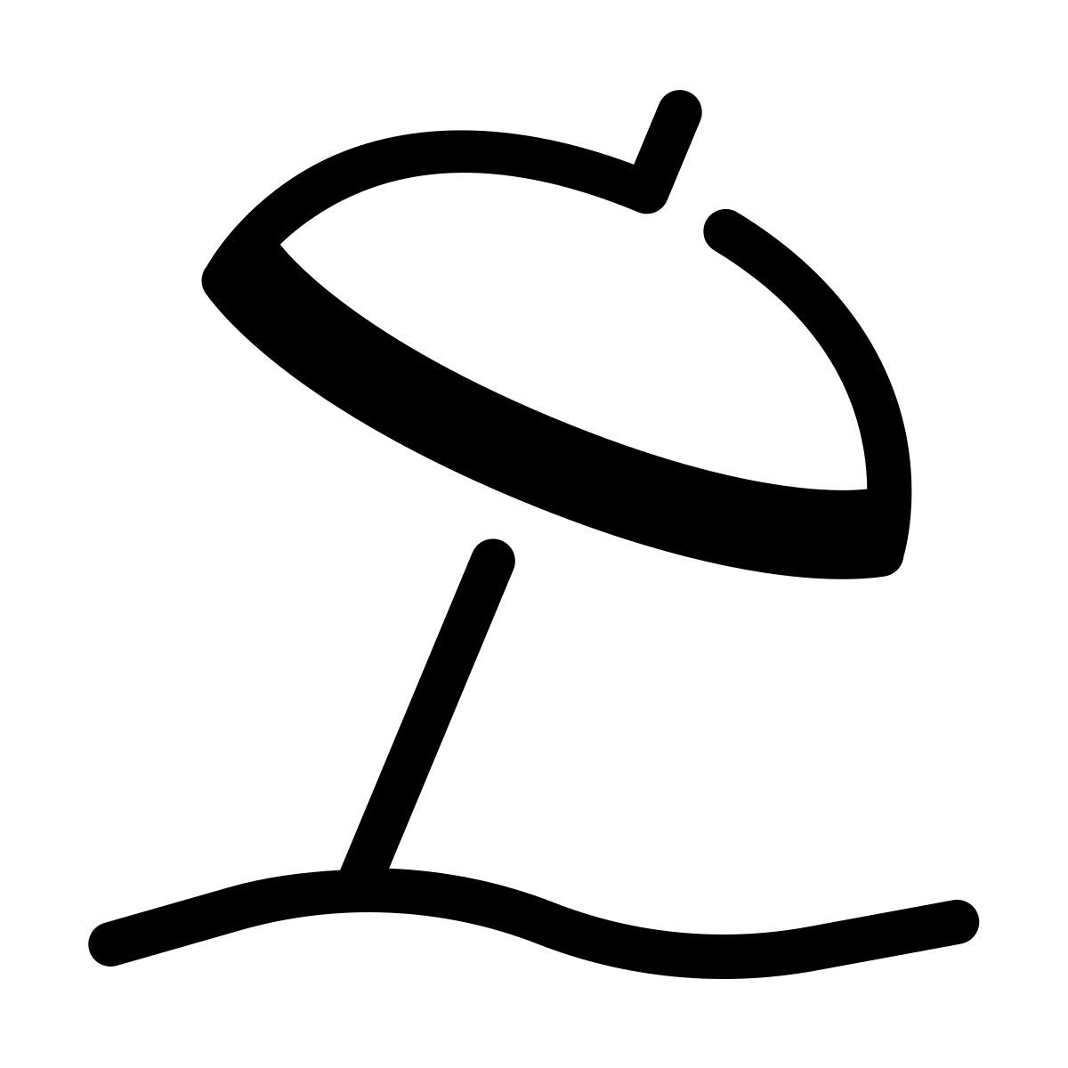 parakeet partial filled style sombrilla de playa icon