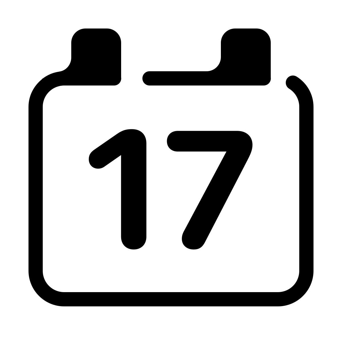 parakeet partial filled style calendar 17 icon