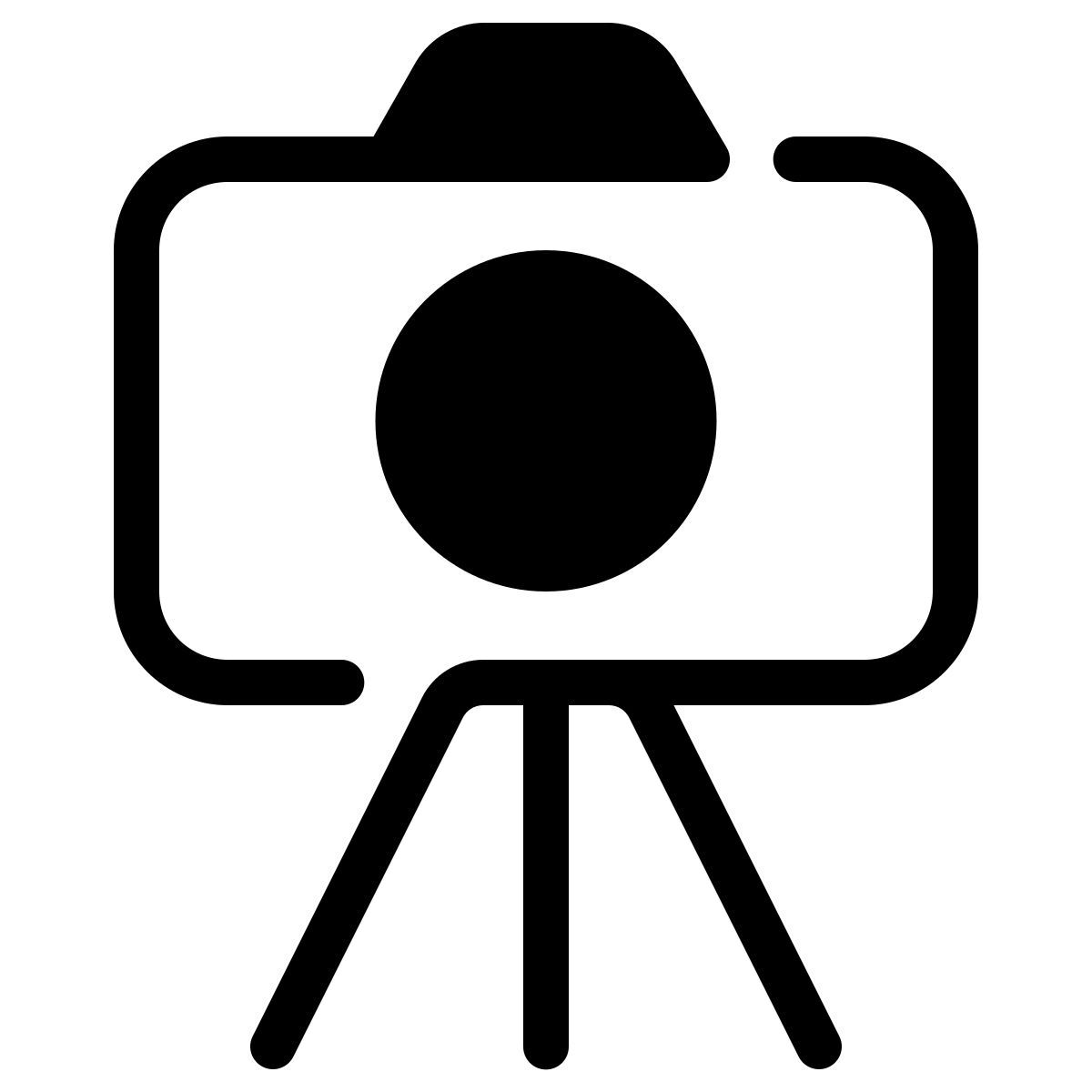 parakeet partial filled style camera on tripod icon