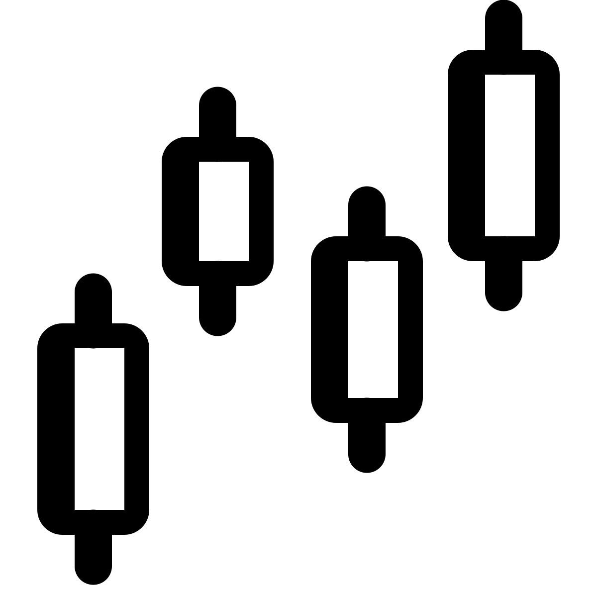 parakeet partial filled style candlestick chart icon