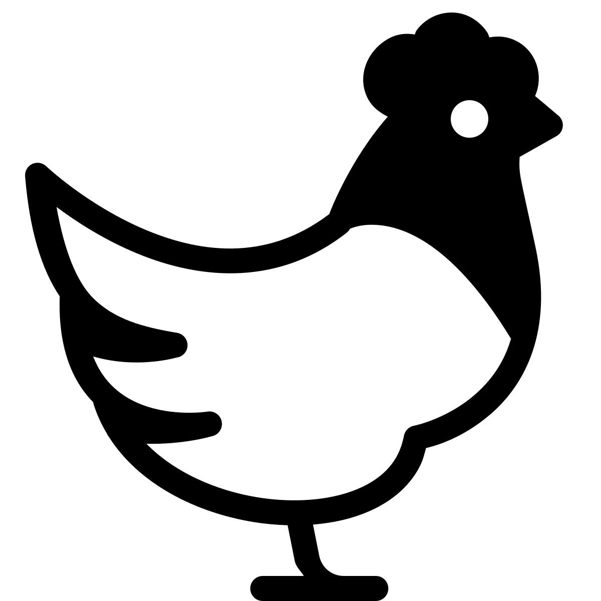 parakeet partial filled style chicken icon