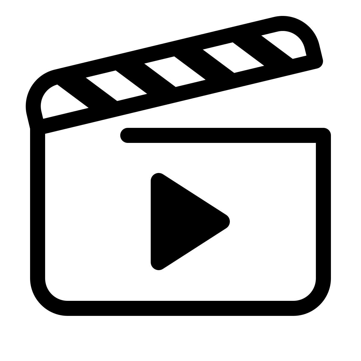 parakeet partial filled style clapperboard icon