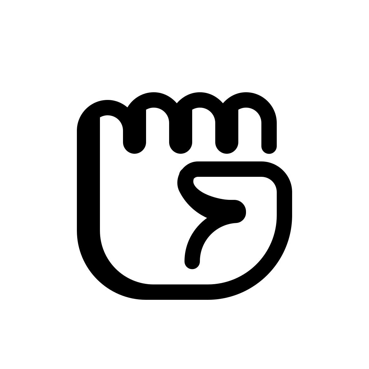 parakeet partial filled style clenched fist icon
