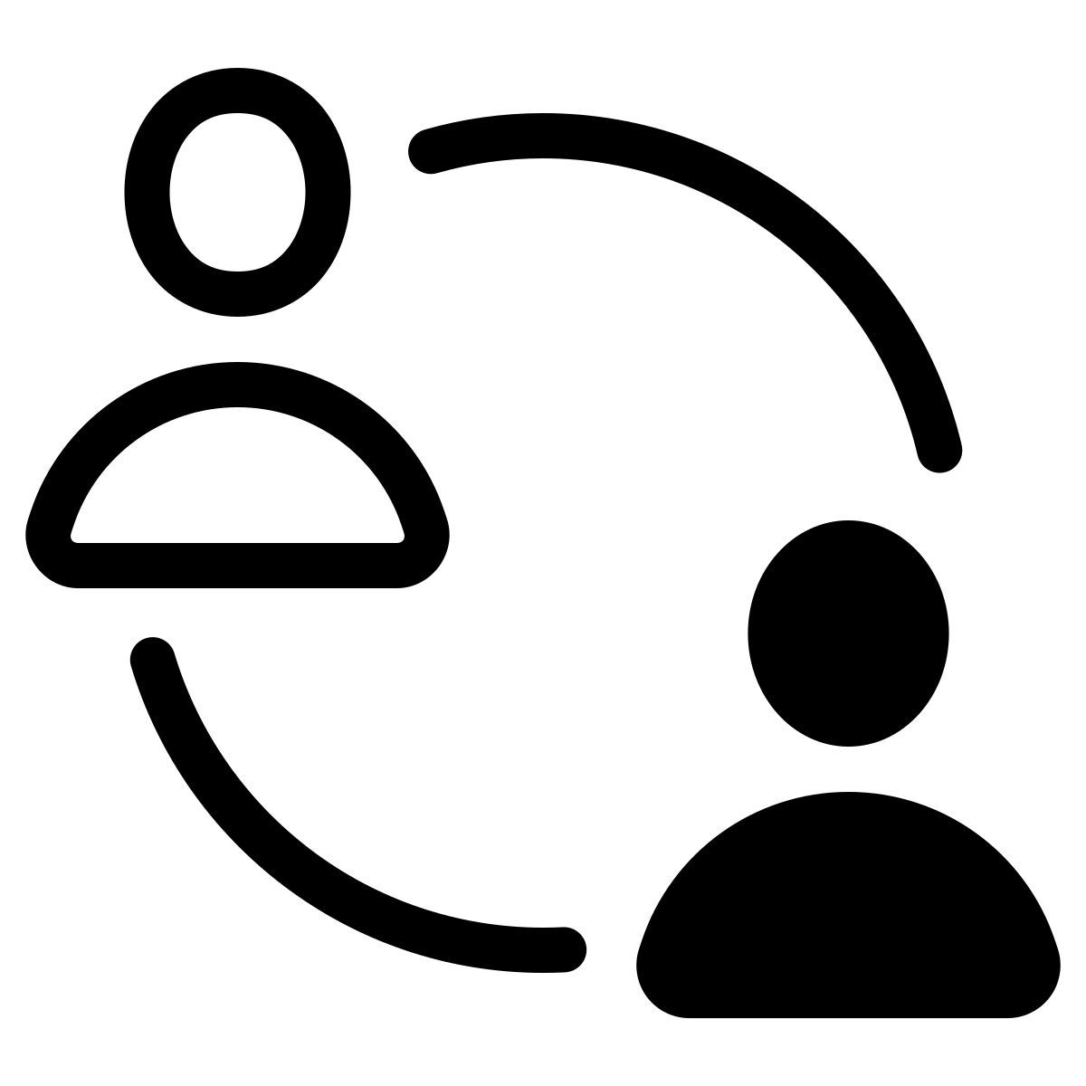 parakeet partial filled style vernetzte menschen icon