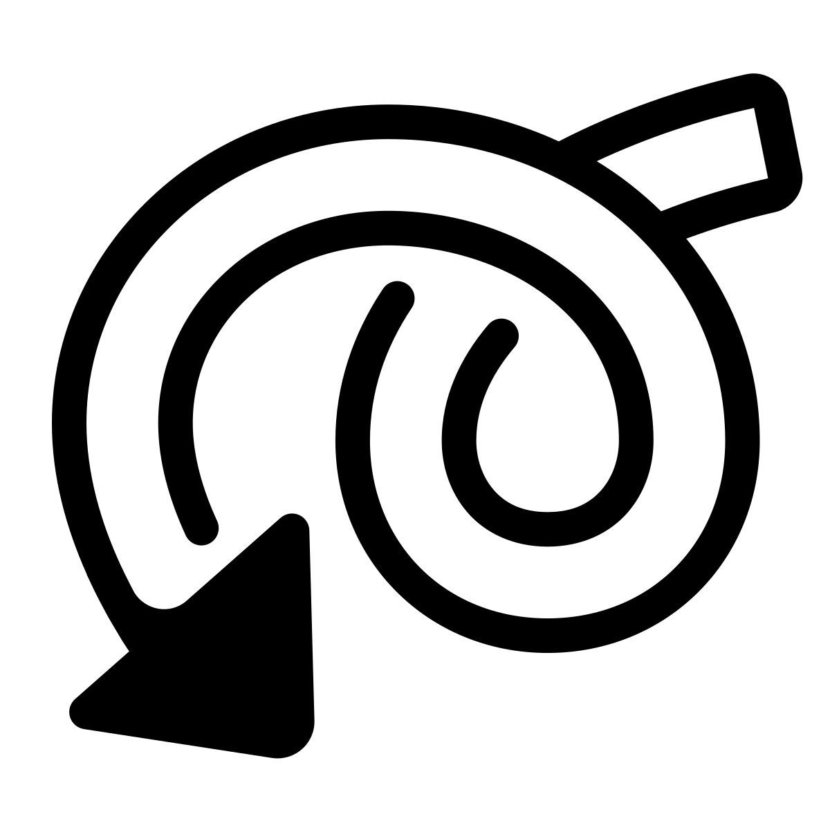 parakeet partial filled style flecha rizada icon
