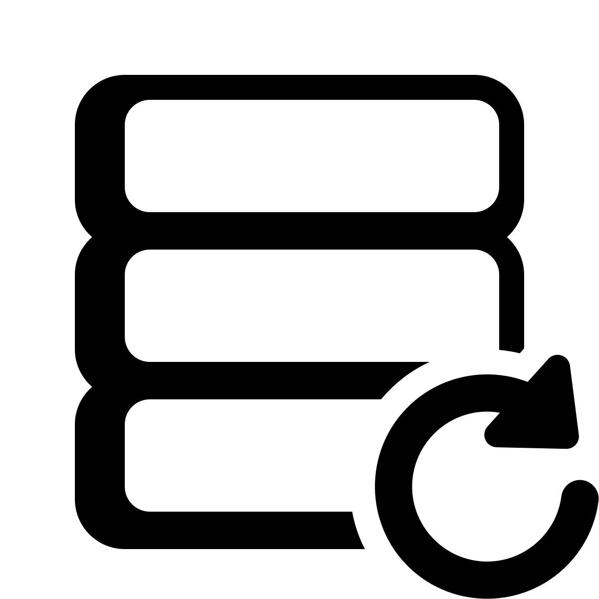 parakeet partial filled style database backup icon