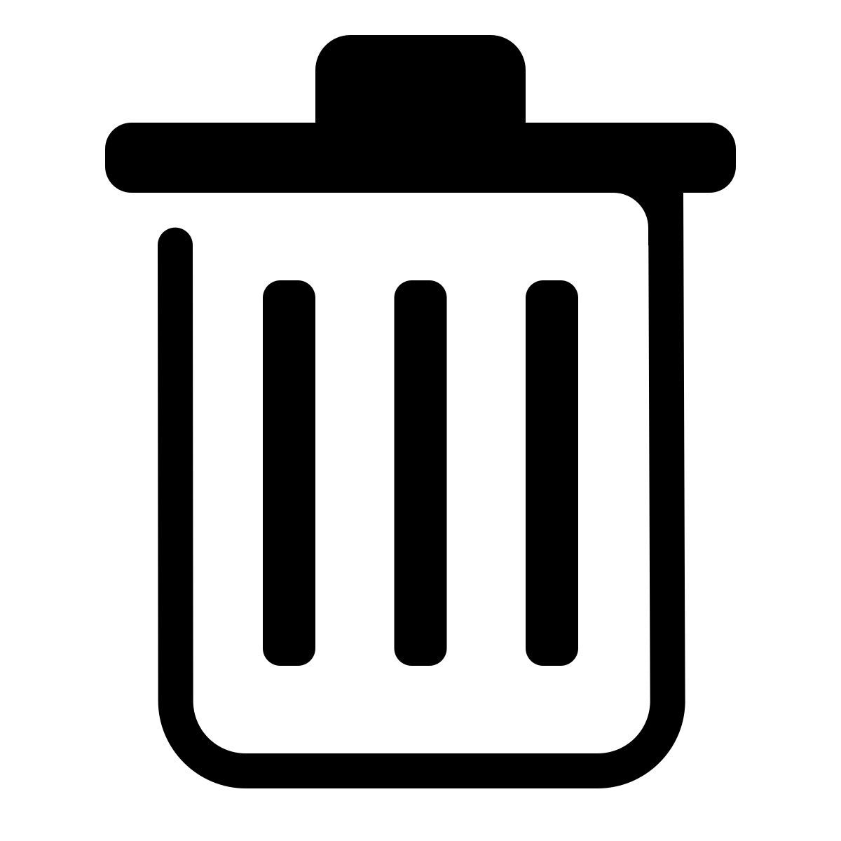 parakeet partial filled style excluir icon