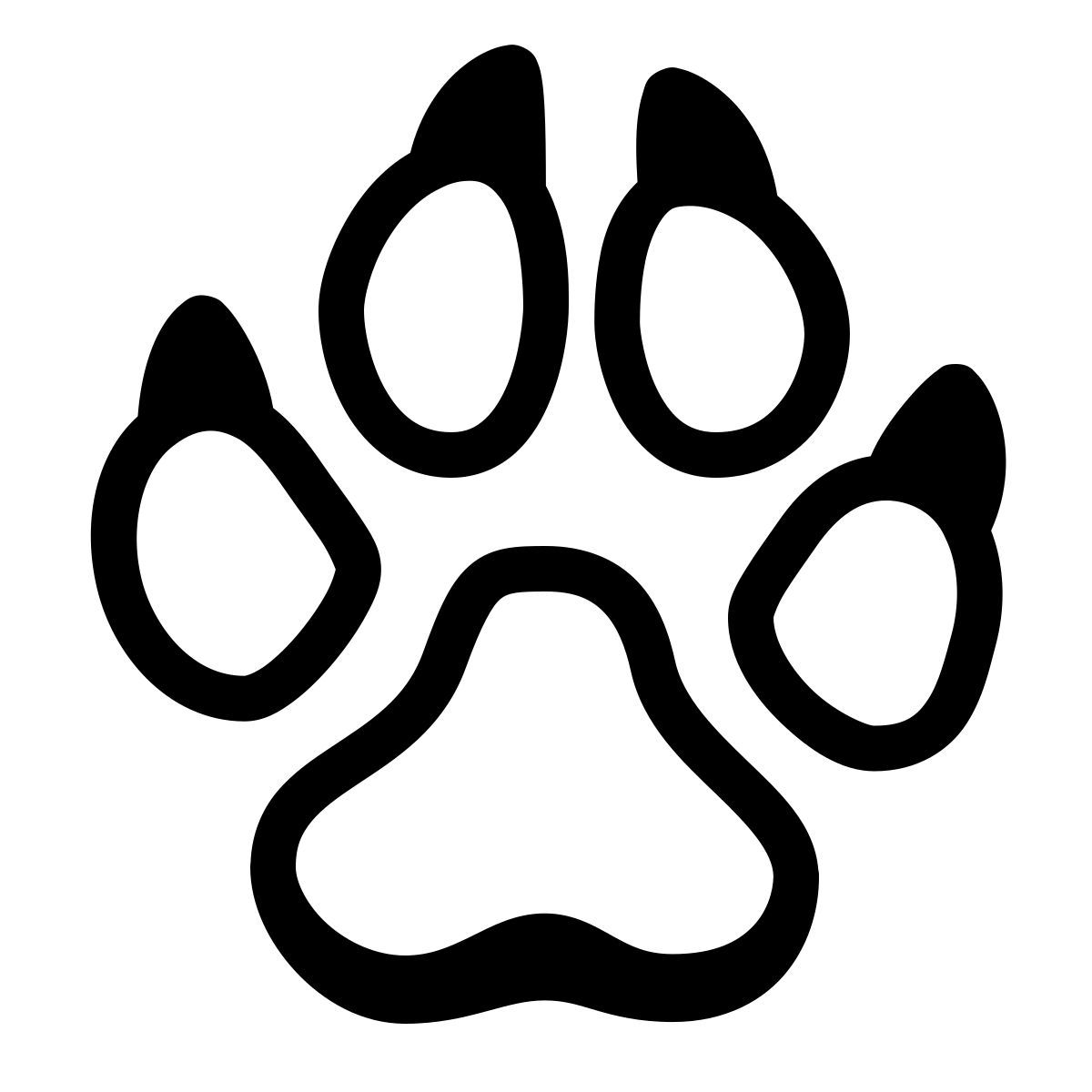 parakeet partial filled style dog paw icon