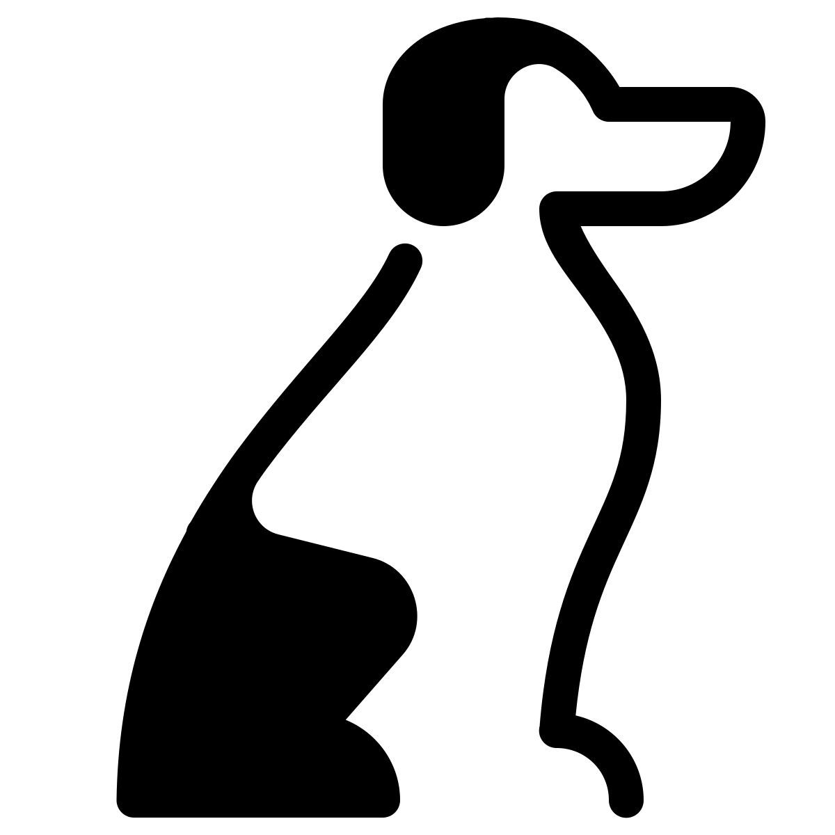 parakeet partial filled style dog icon