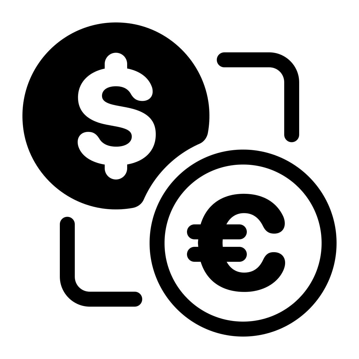 parakeet partial filled style euro exchange icon
