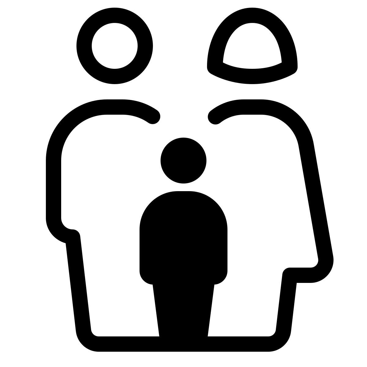 parakeet partial filled style familie mann & frau icon