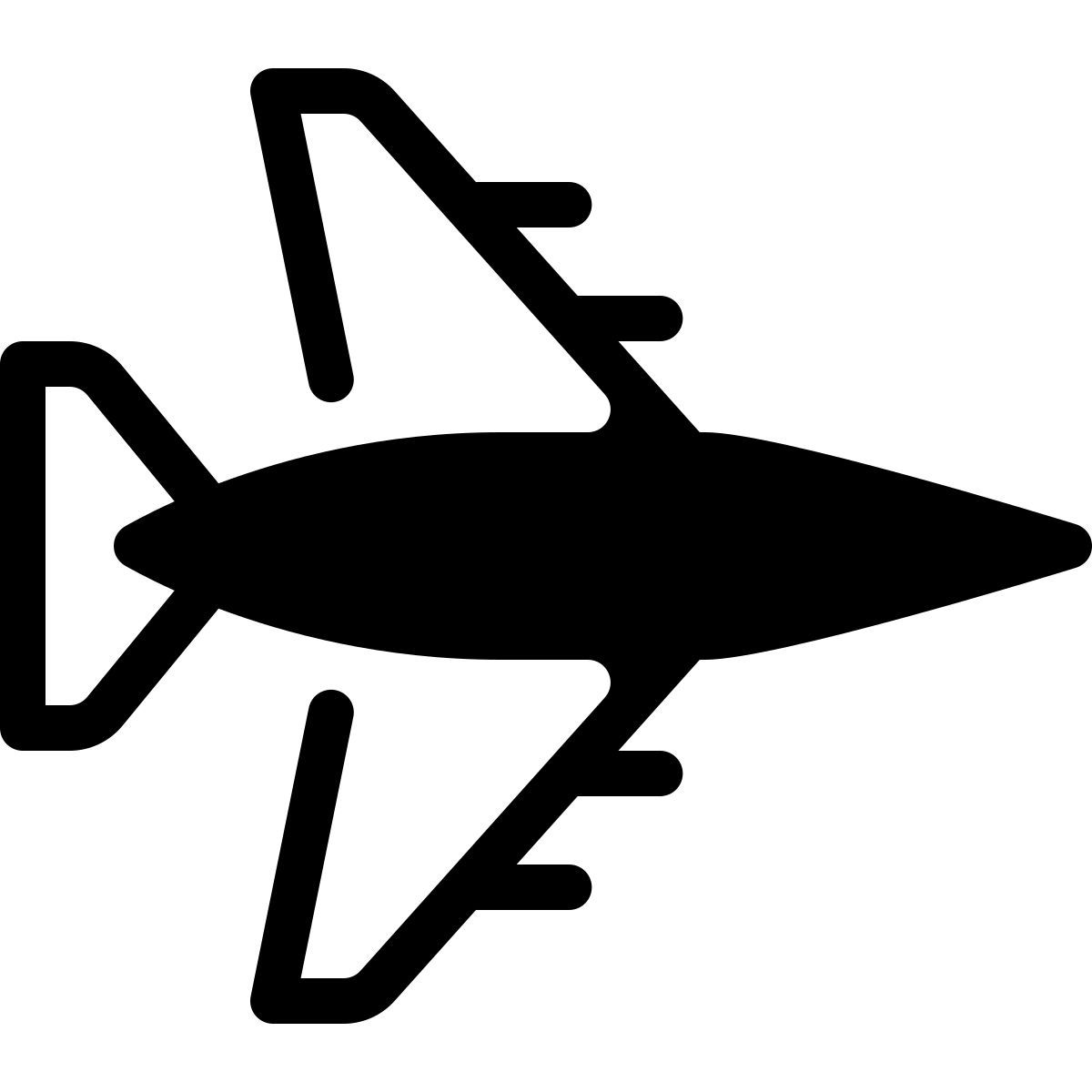 parakeet partial filled style fighter jet icon