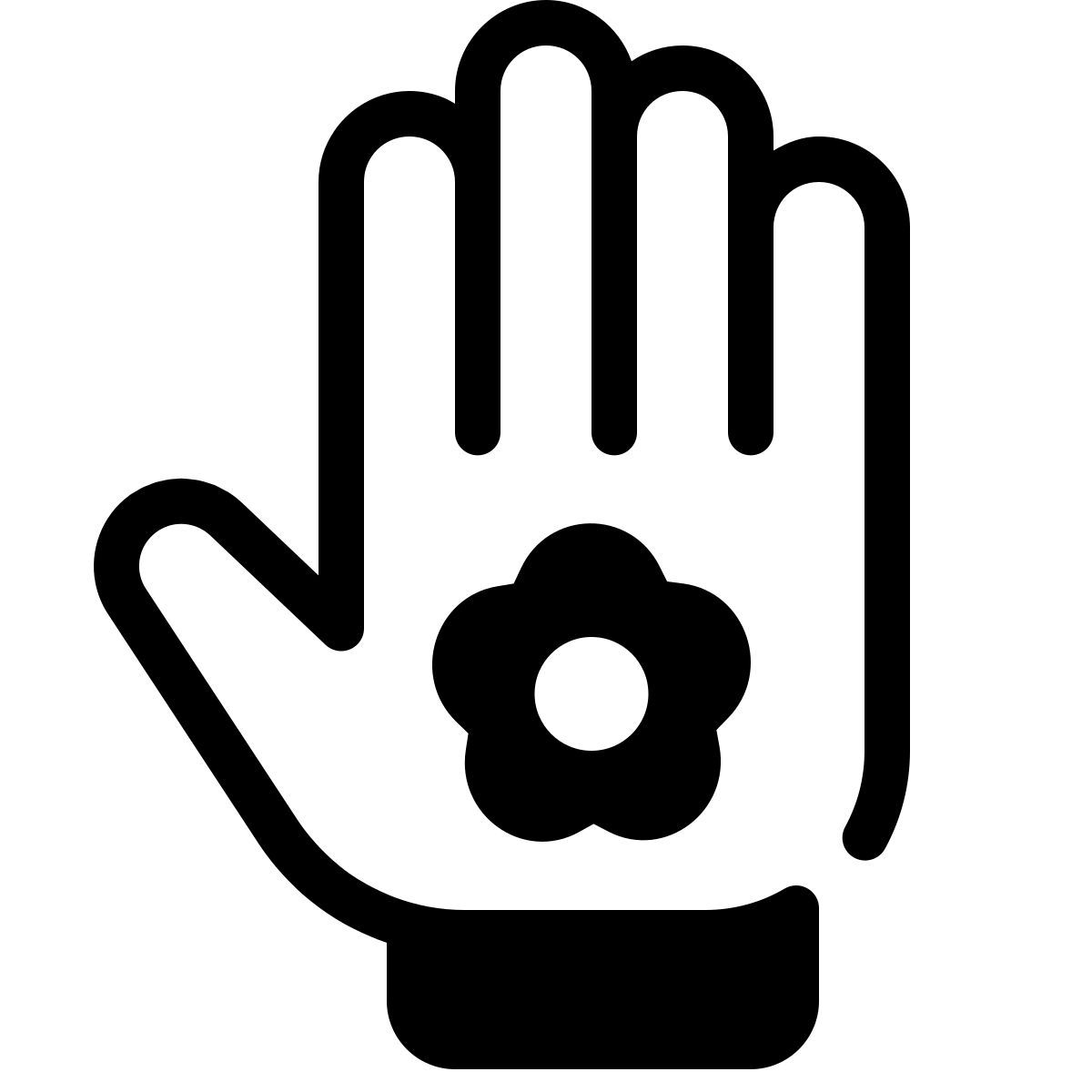 parakeet partial filled style garden gloves icon
