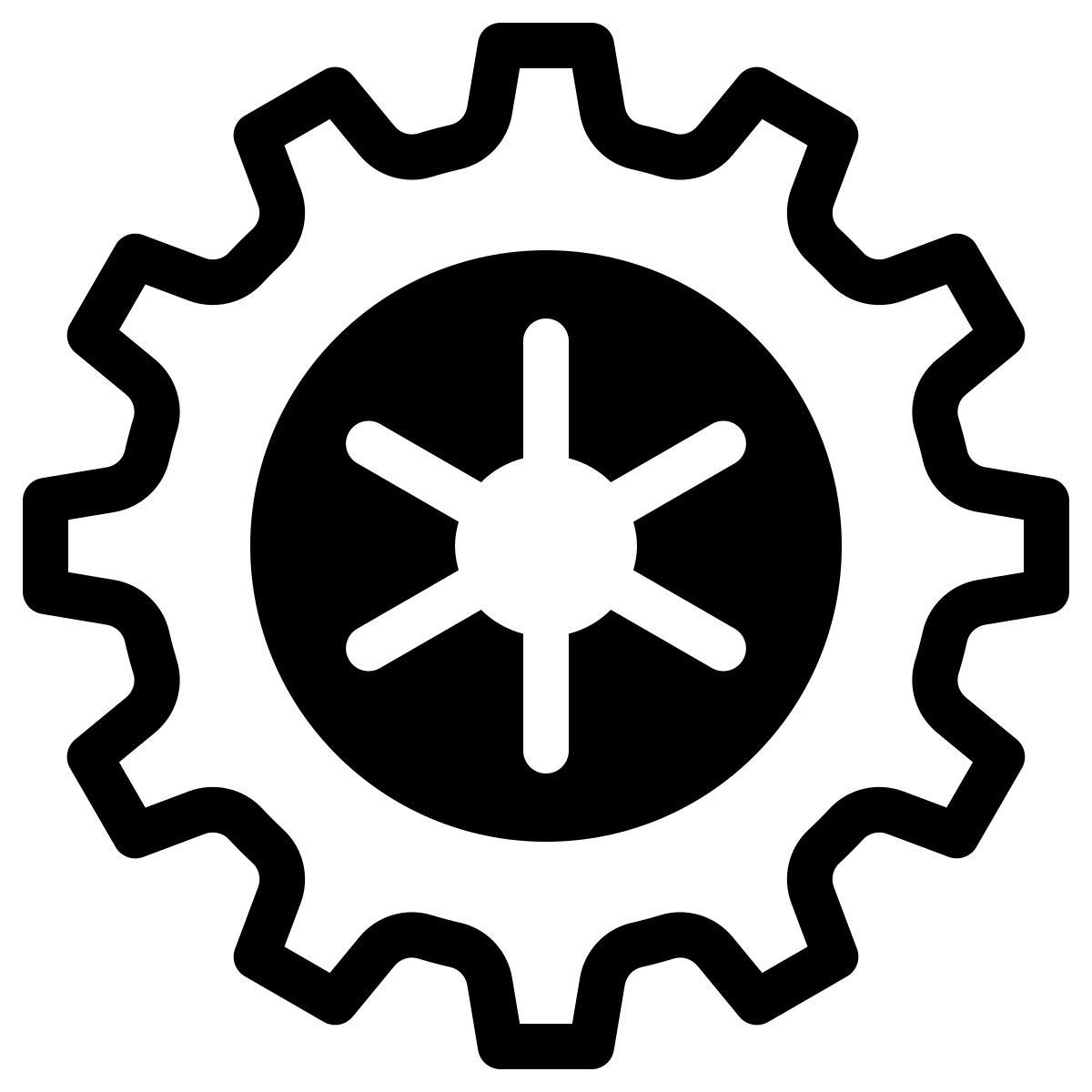 parakeet partial filled style engrenage icon