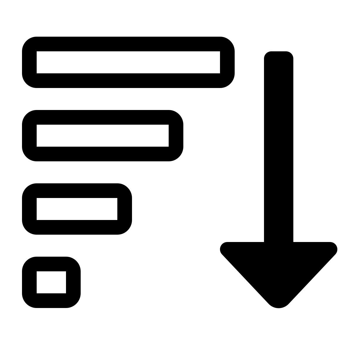 parakeet partial filled style descending sorting icon