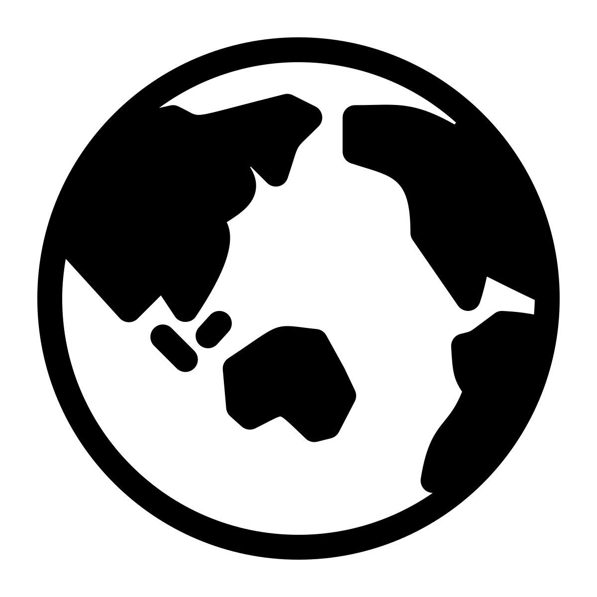 parakeet partial filled style globus: asien icon