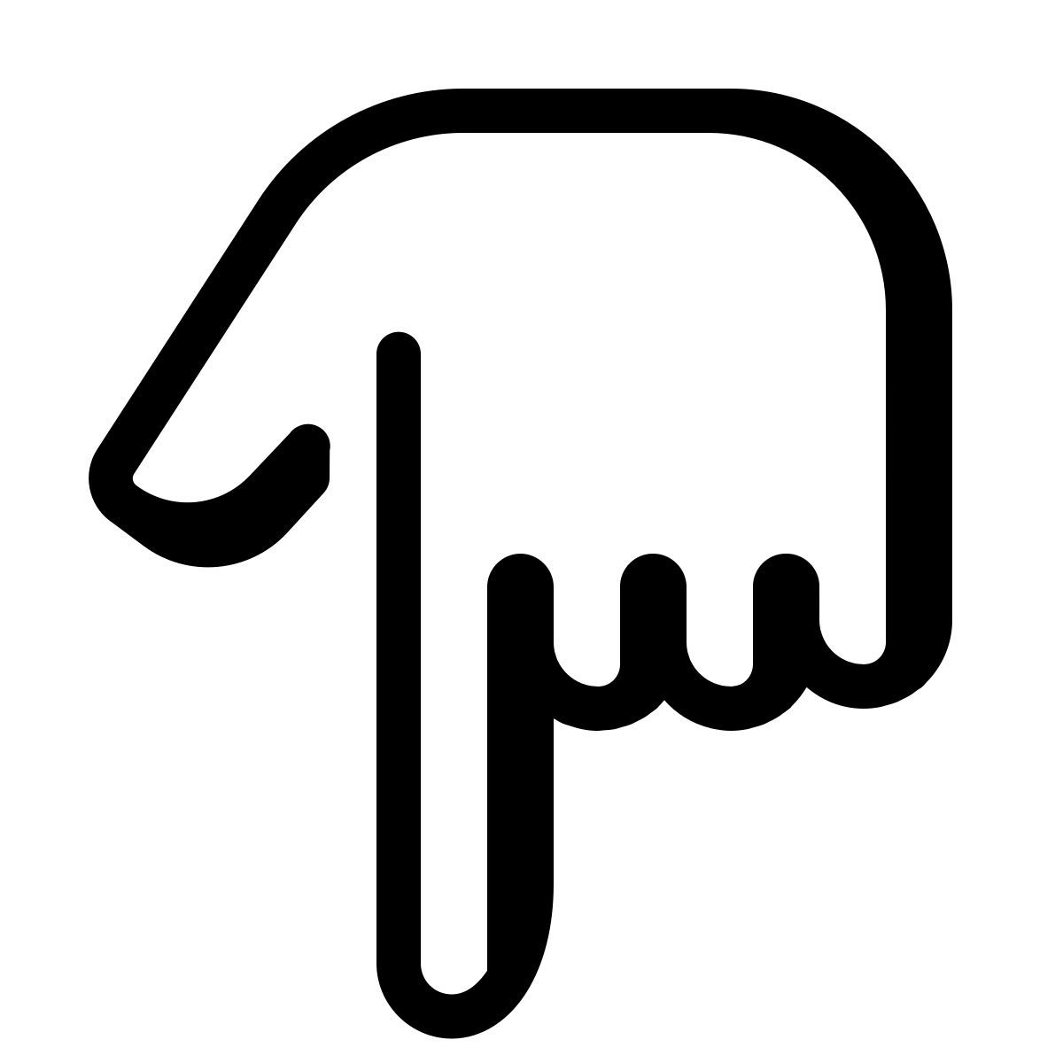 parakeet partial filled style hand down icon