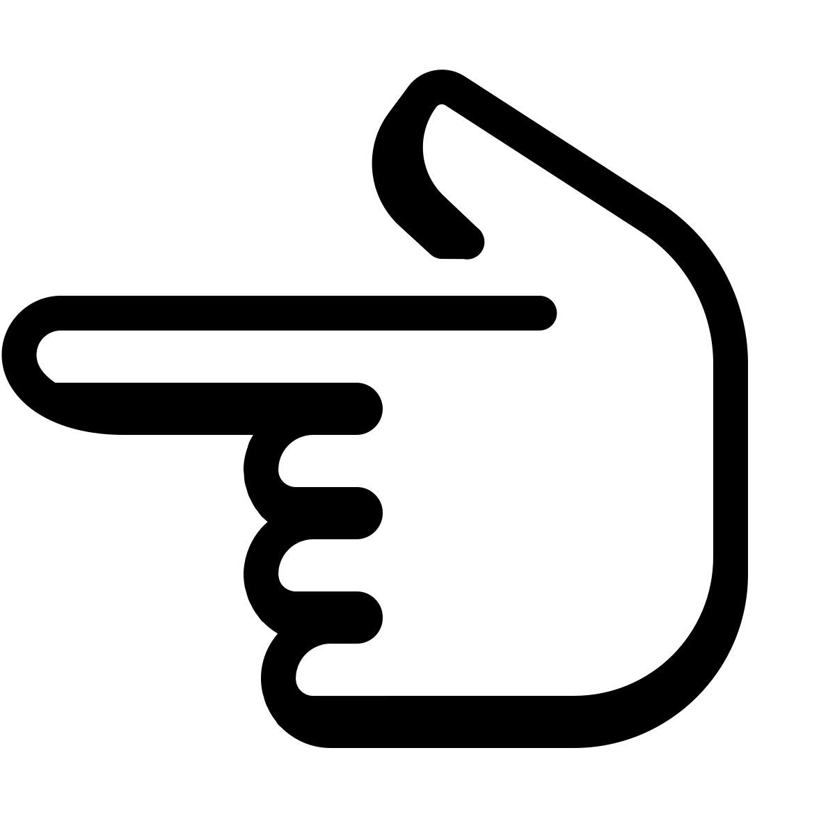 parakeet partial filled style main vers la gauche icon
