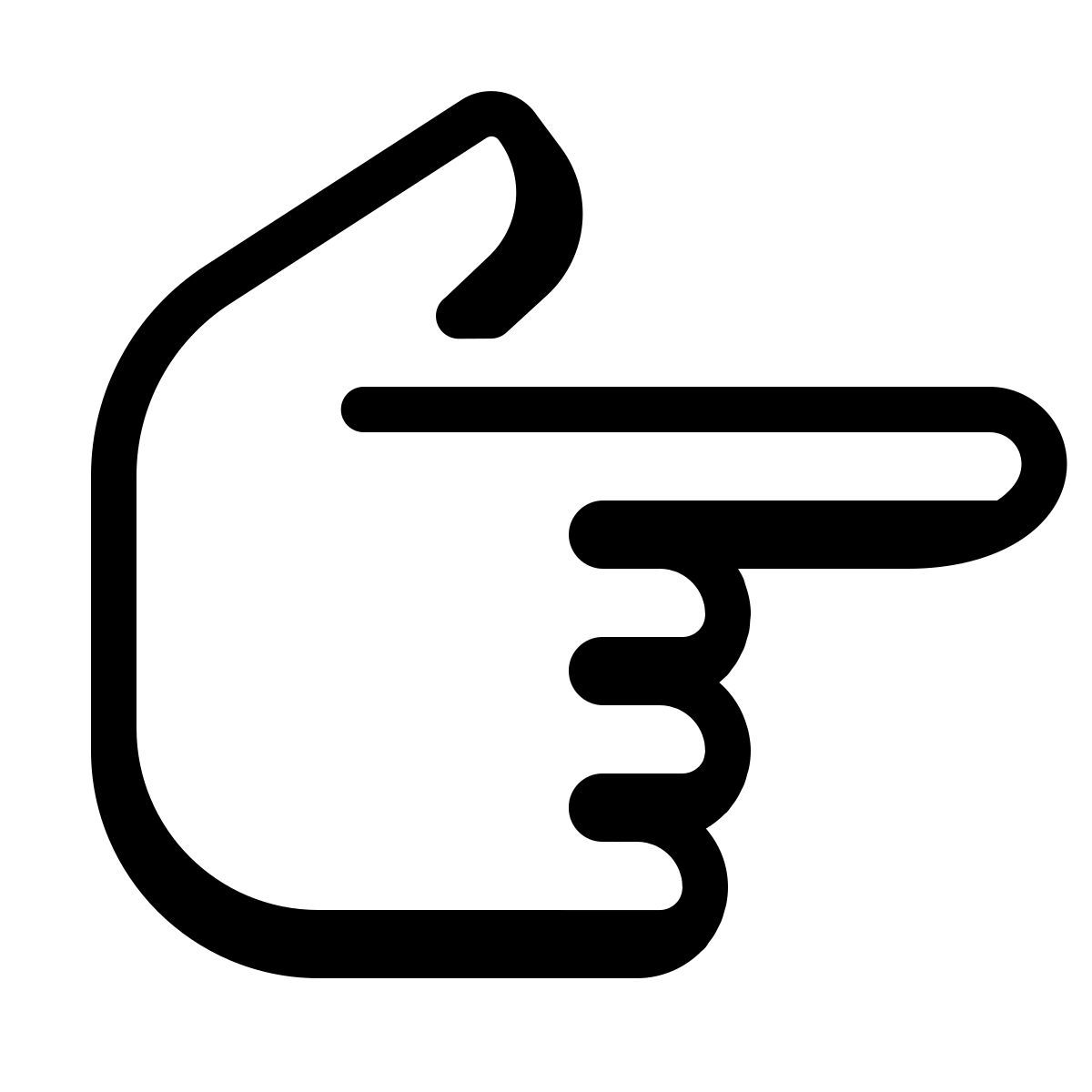 parakeet partial filled style hand right icon