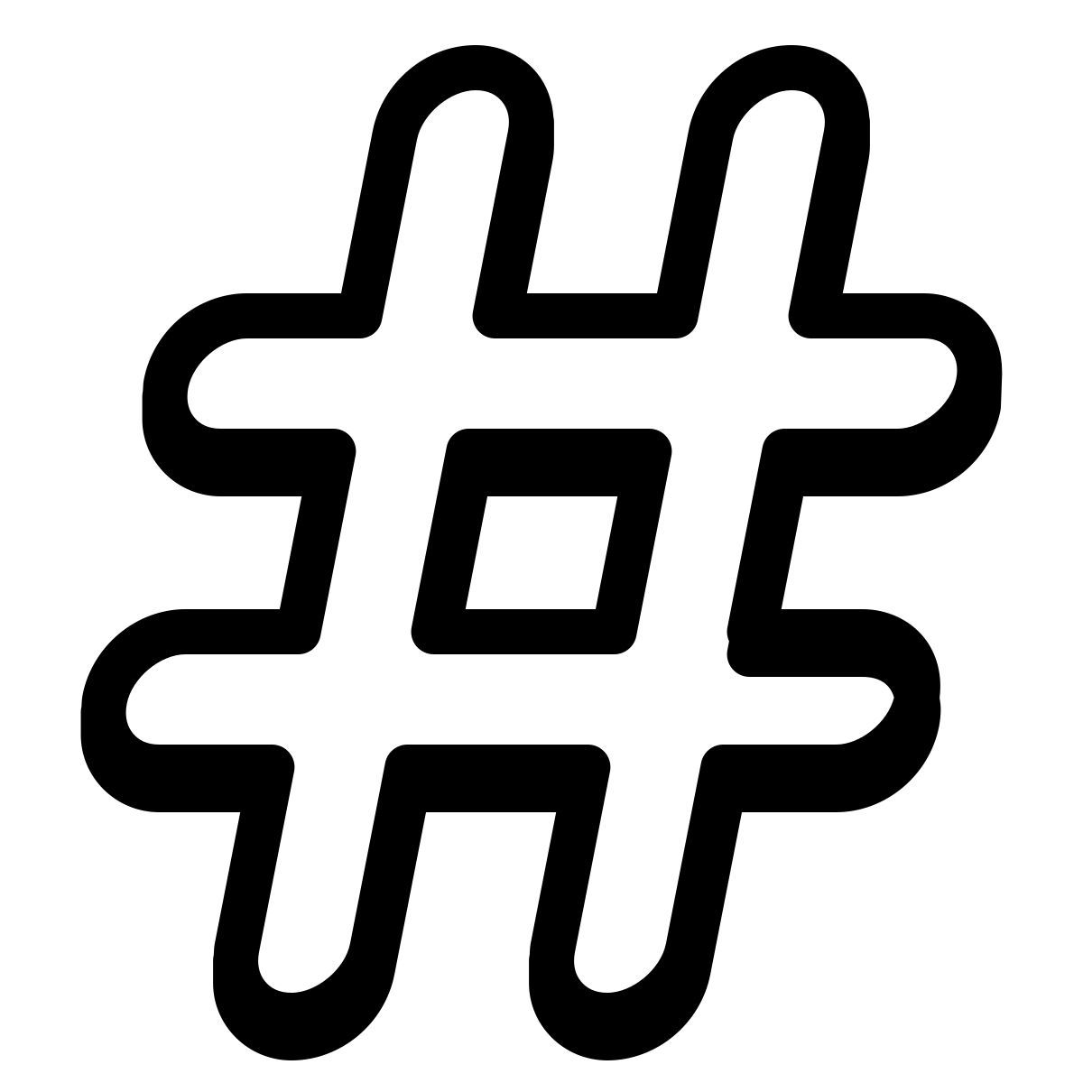 parakeet partial filled style hashtag icon