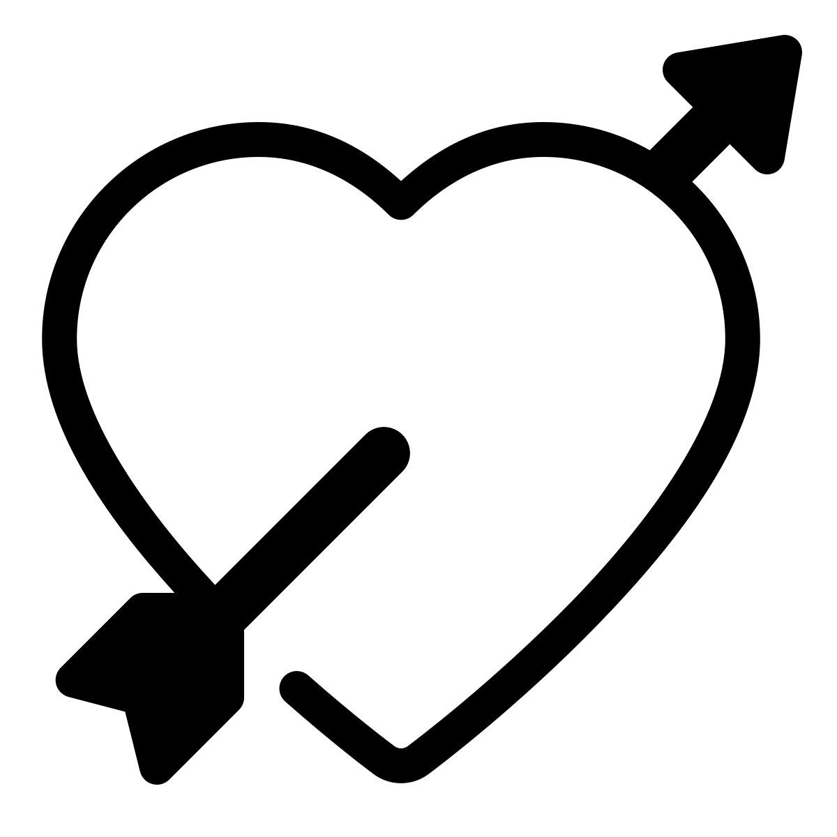 parakeet partial filled style heart with arrow icon