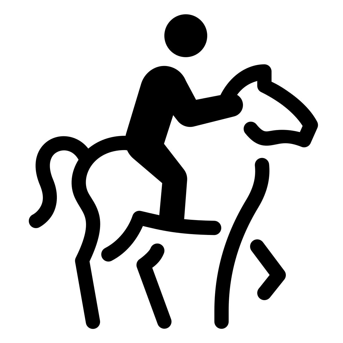 parakeet partial filled style horseback riding icon