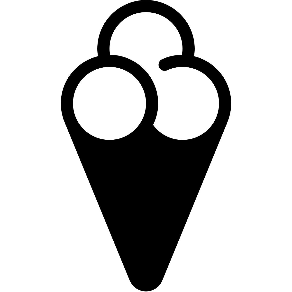 parakeet partial filled style ice cream cone icon