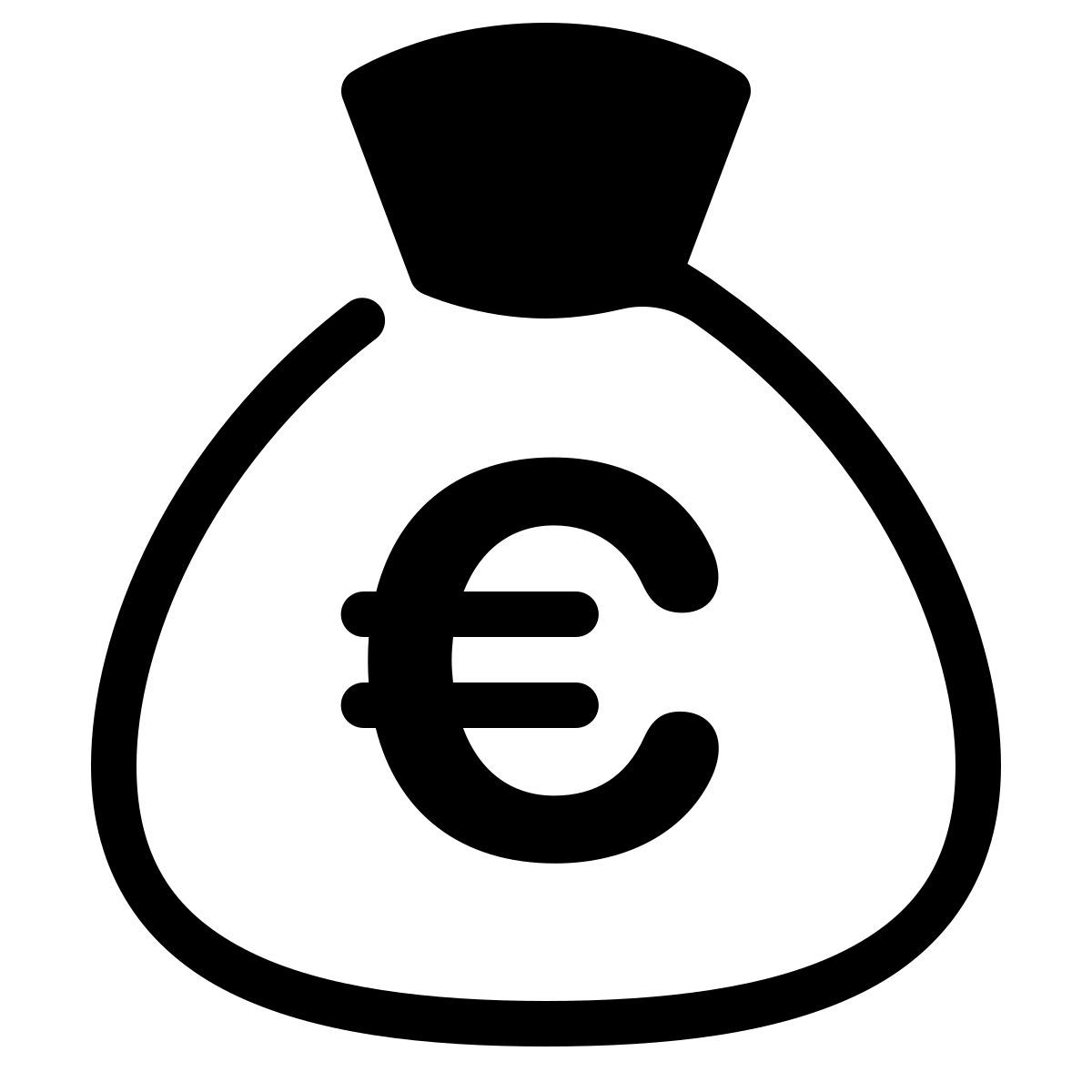 parakeet partial filled style bolsa de dinero de euros icon