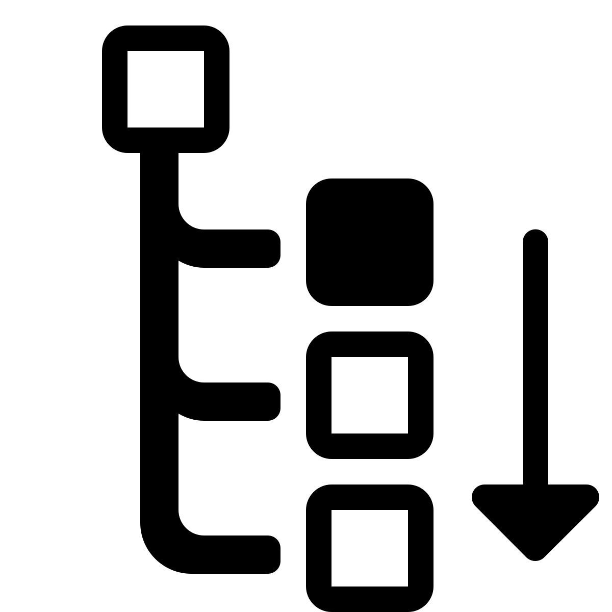 parakeet partial filled style mover nó para baixo icon
