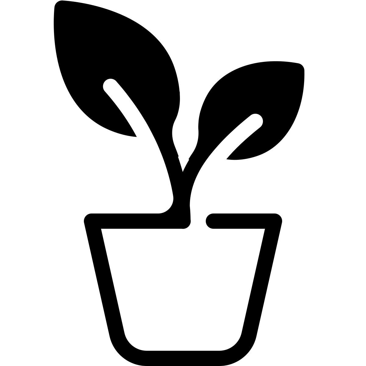 parakeet partial filled style 鉢植え icon