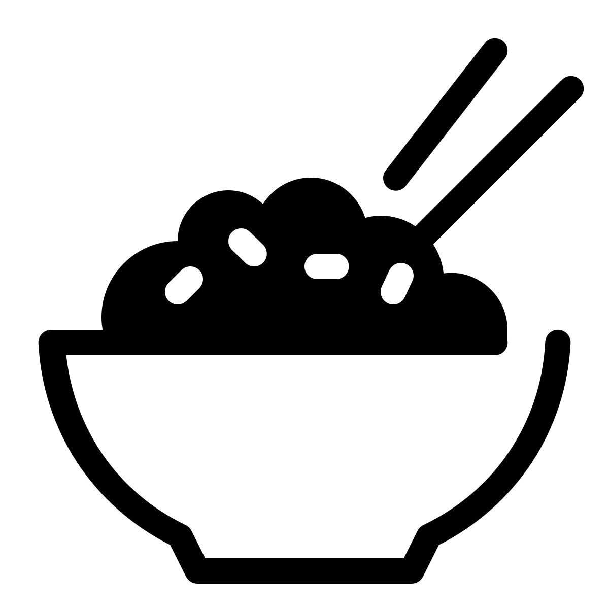 parakeet partial filled style ciotola di riso icon