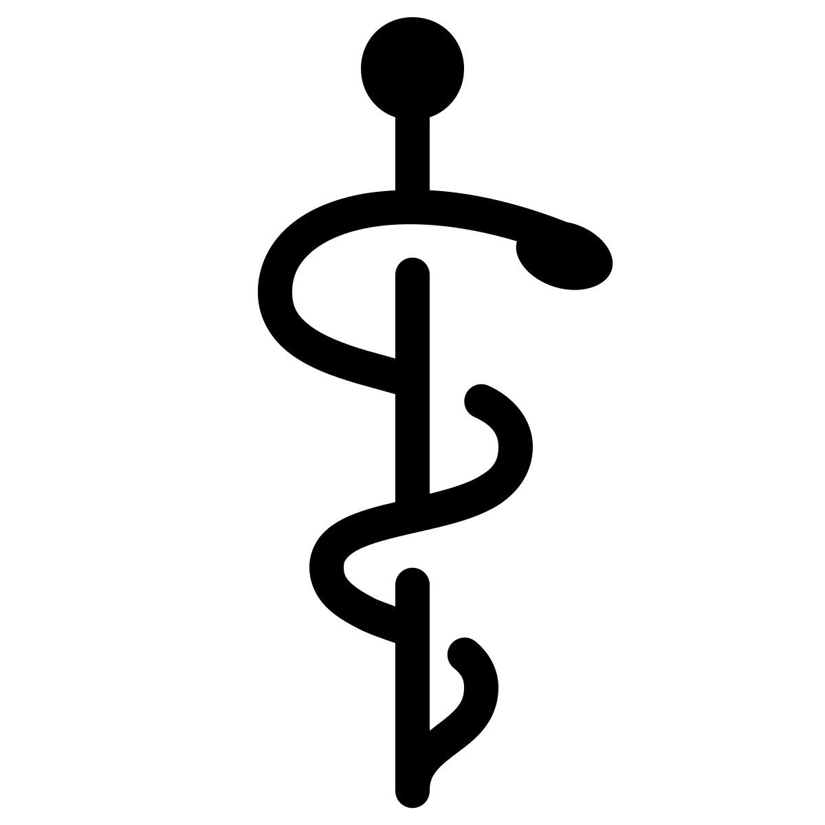 parakeet partial filled style rod of asclepius icon