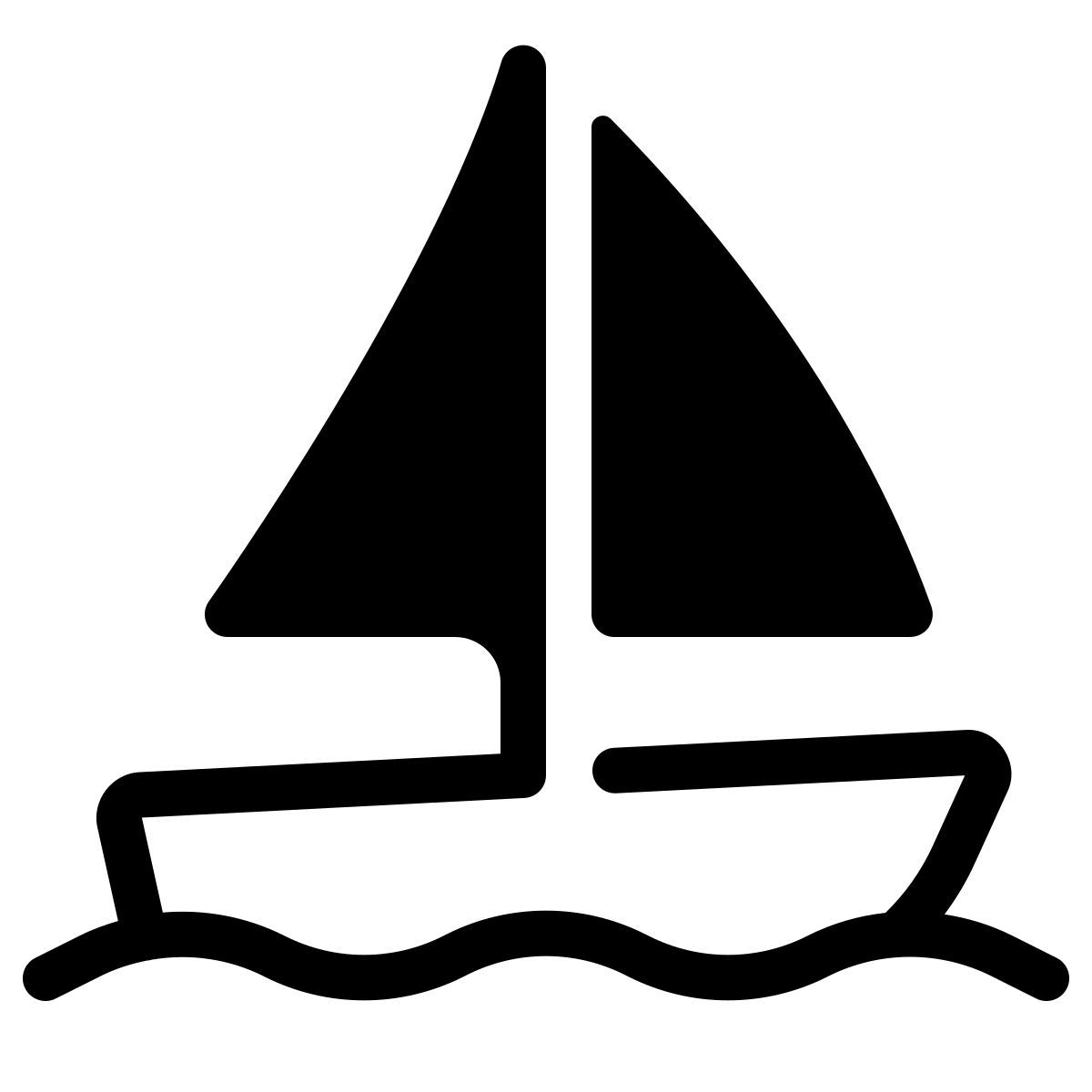 parakeet partial filled style segelboot icon