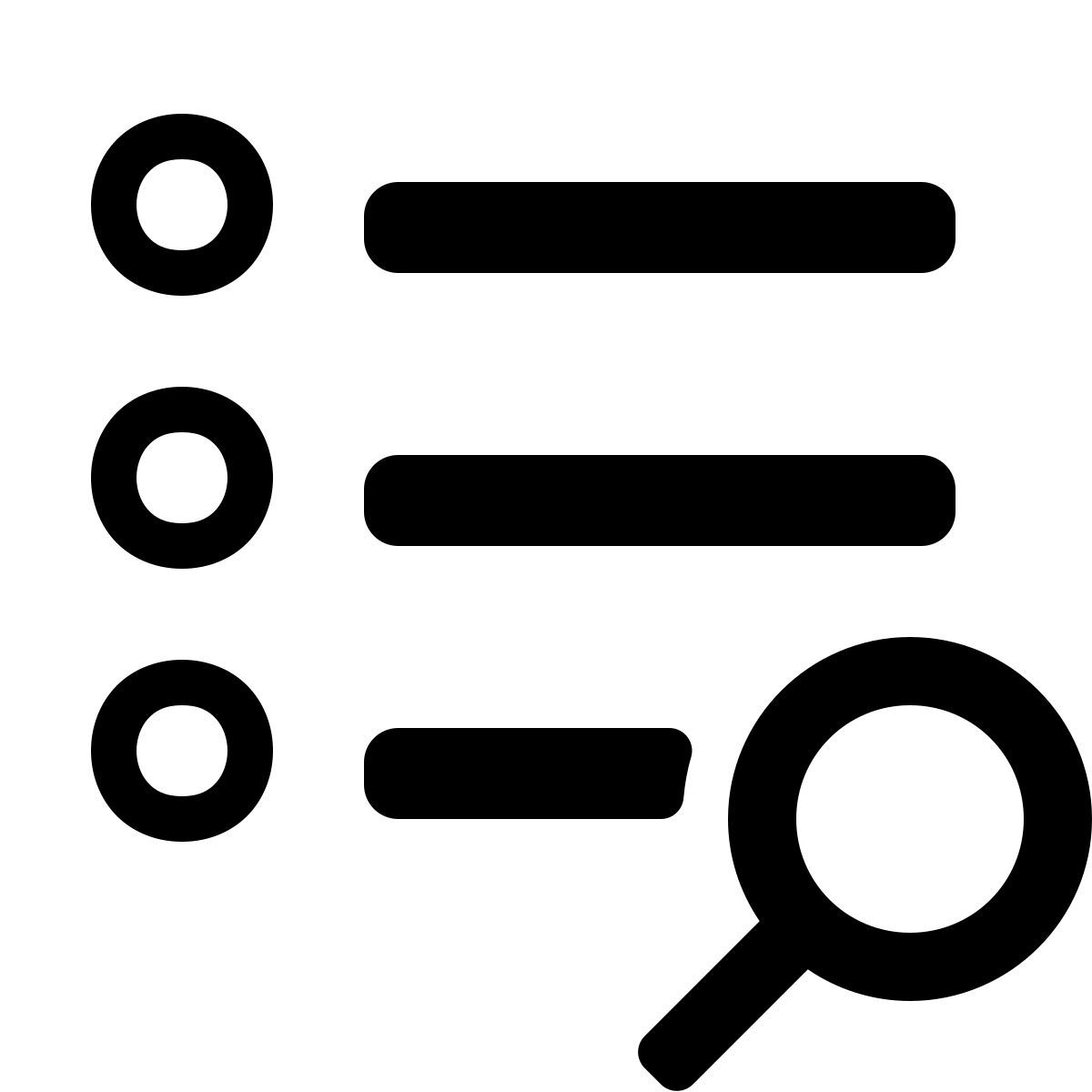 parakeet partial filled style rechercher dans la liste icon