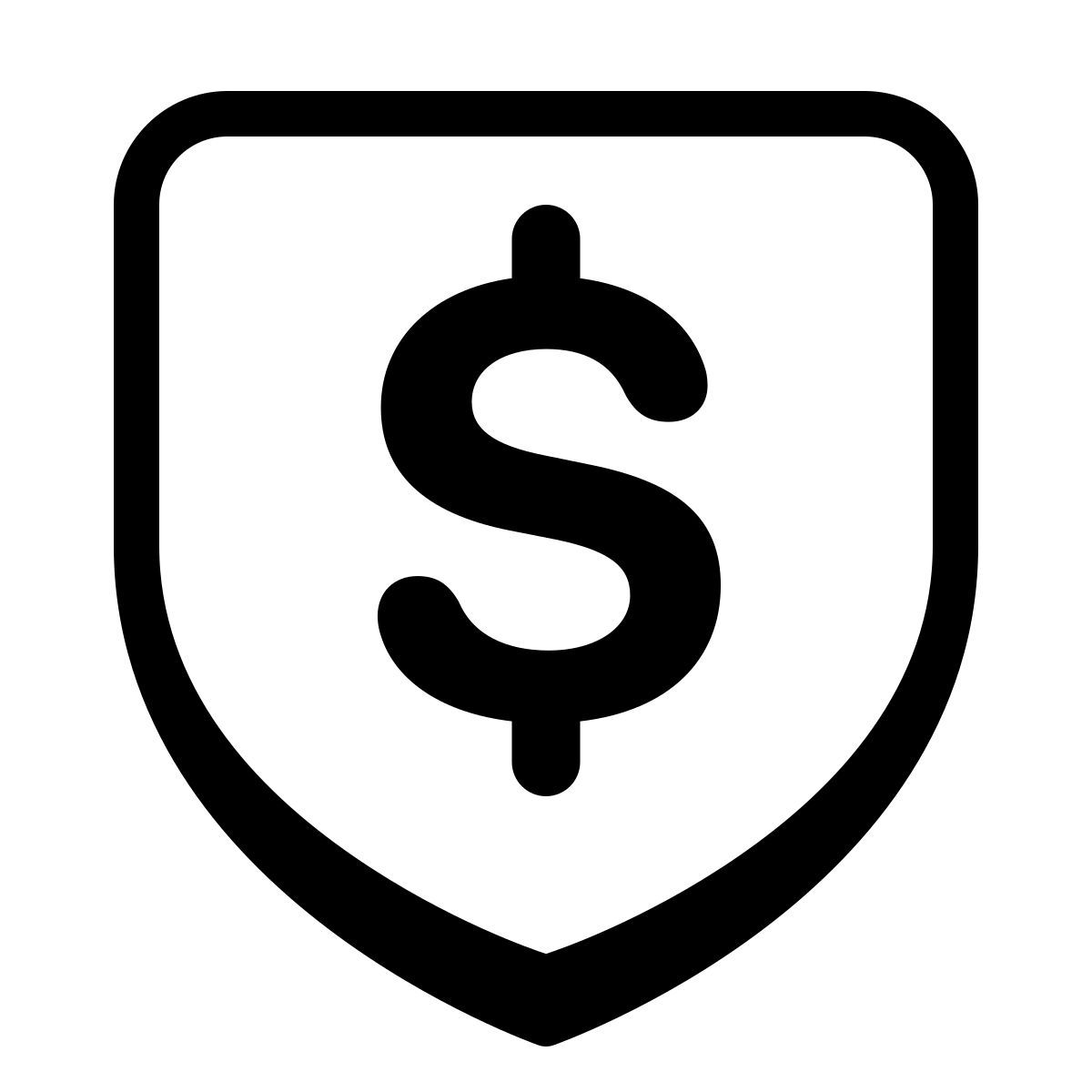 parakeet partial filled style escudo con un signo de dólar icon