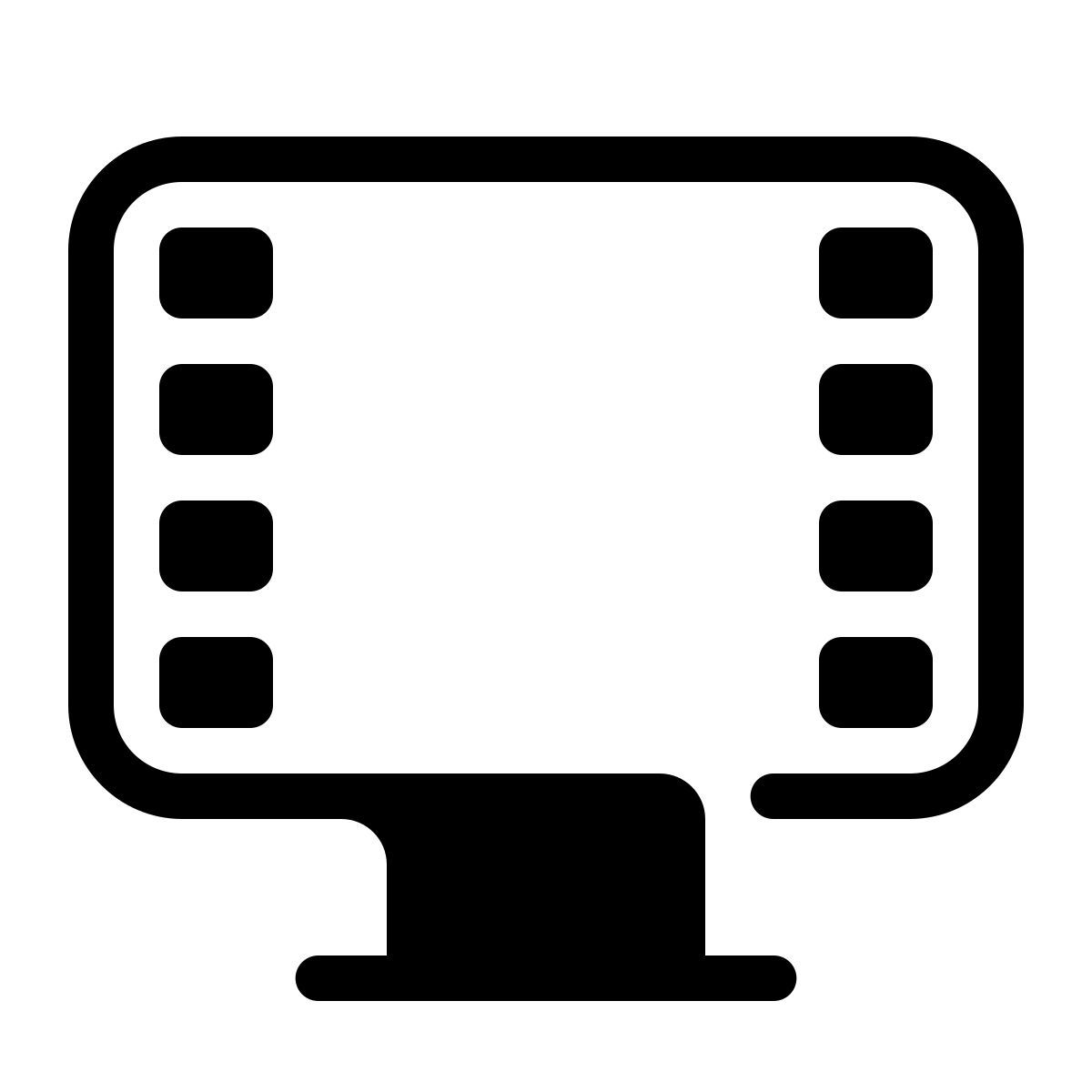 parakeet partial filled style showing video frames icon