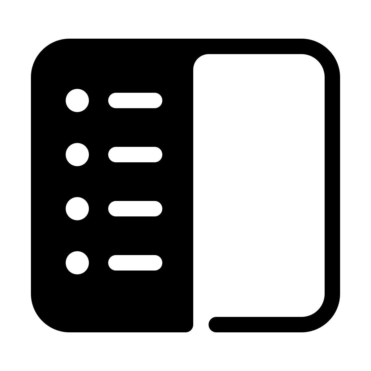 parakeet partial filled style sidebar menu icon