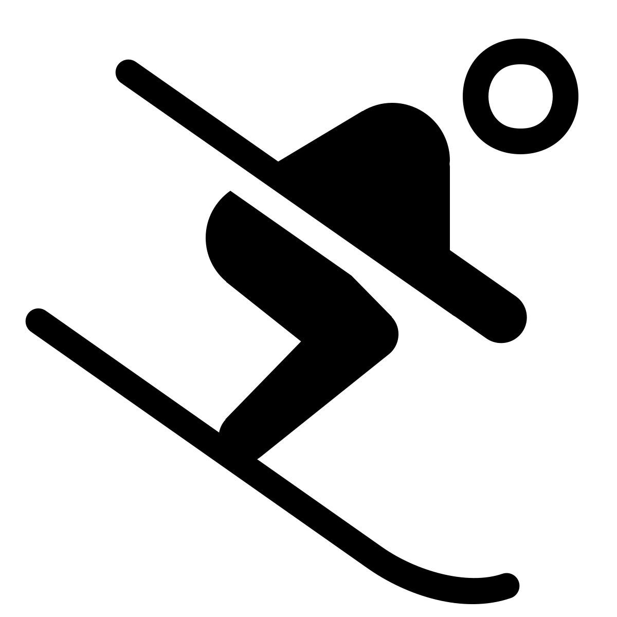 parakeet partial filled style skiing icon