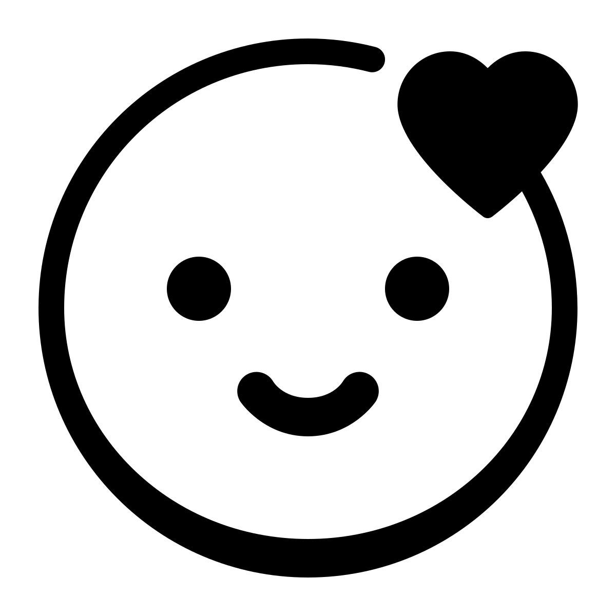 parakeet partial filled style улыбающееся лицо с сердцем icon