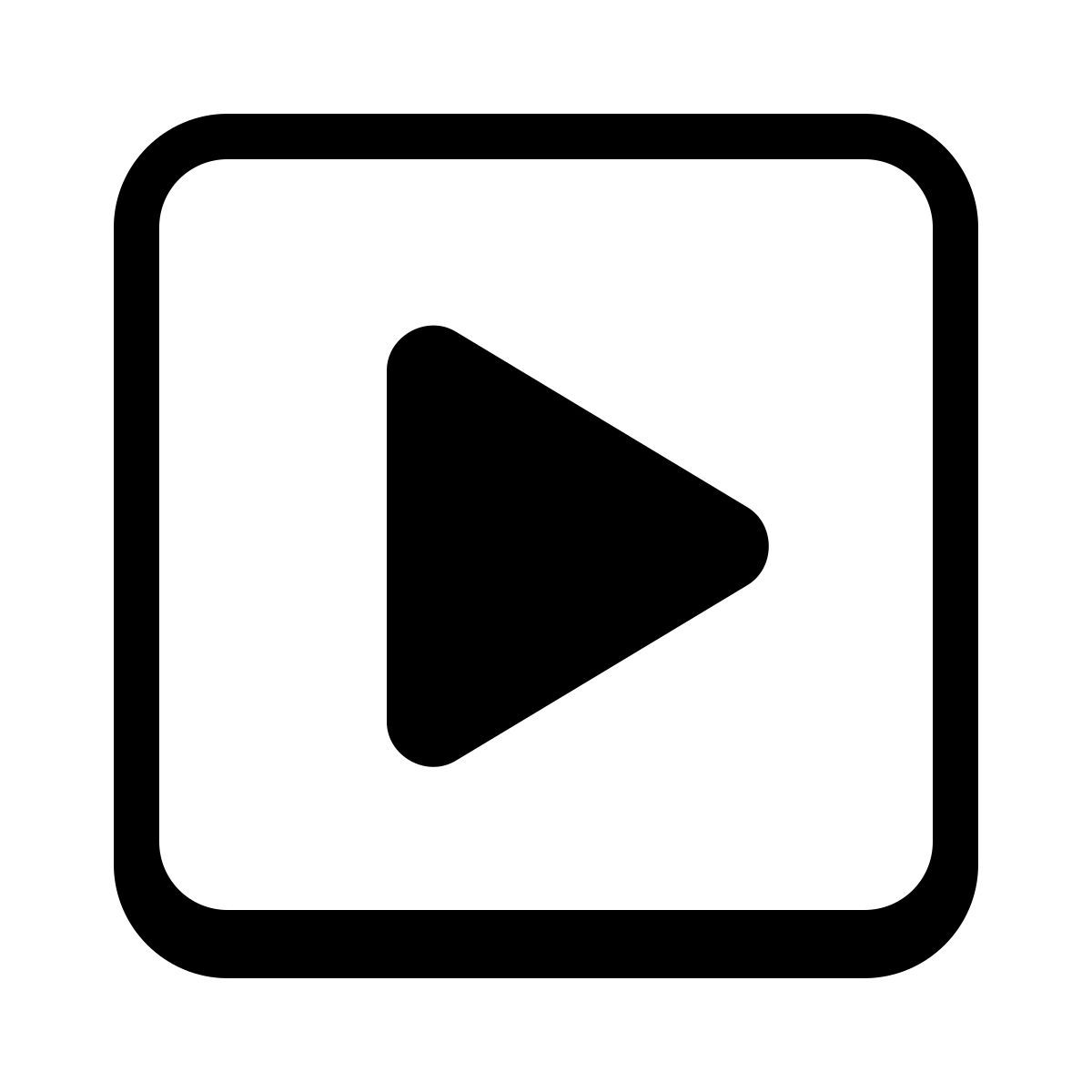 parakeet partial filled style square play button icon