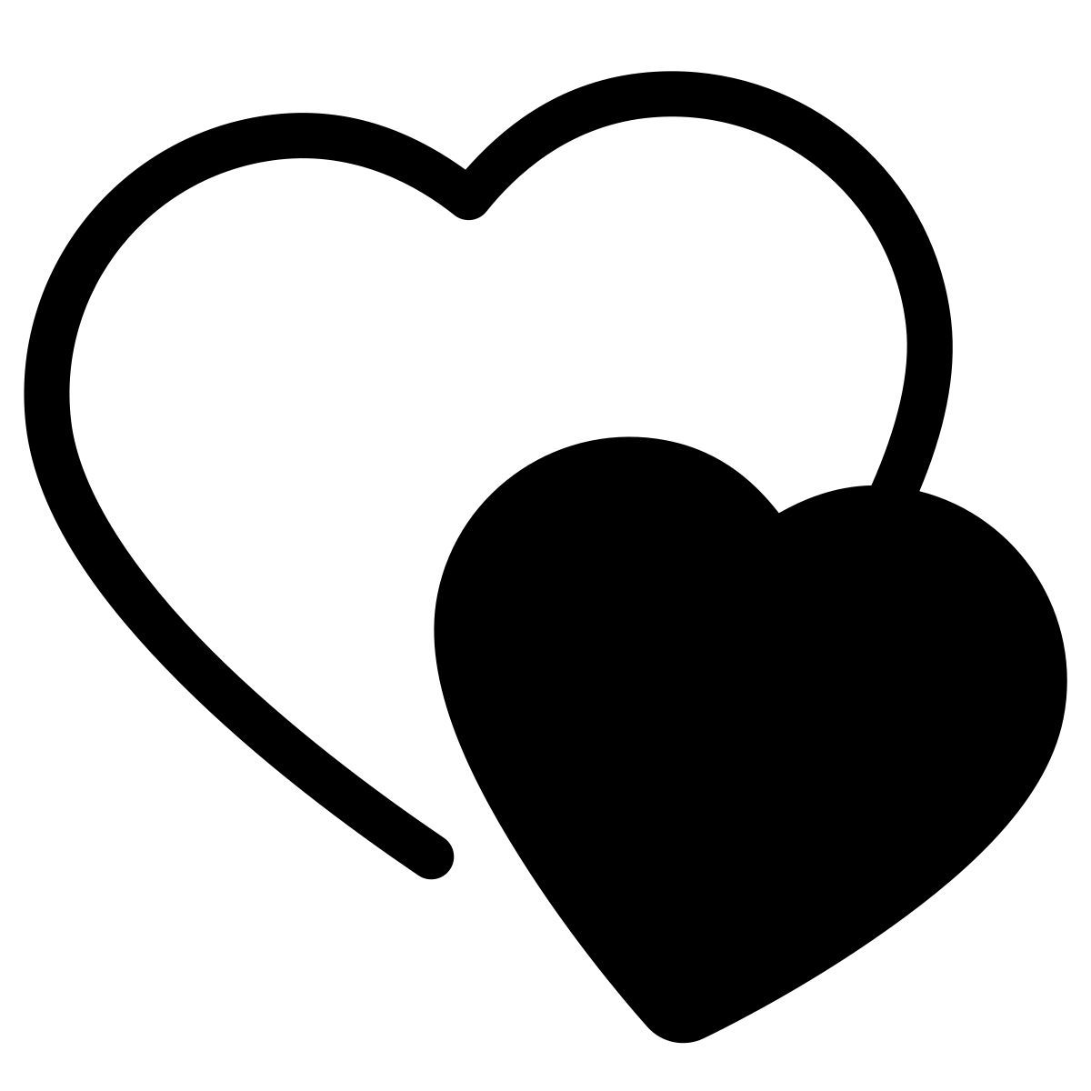 parakeet partial filled style deux coeurs icon