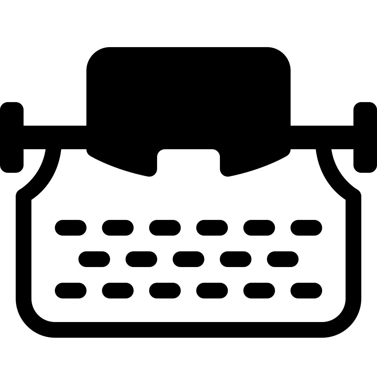 parakeet partial filled style typewriter with paper icon