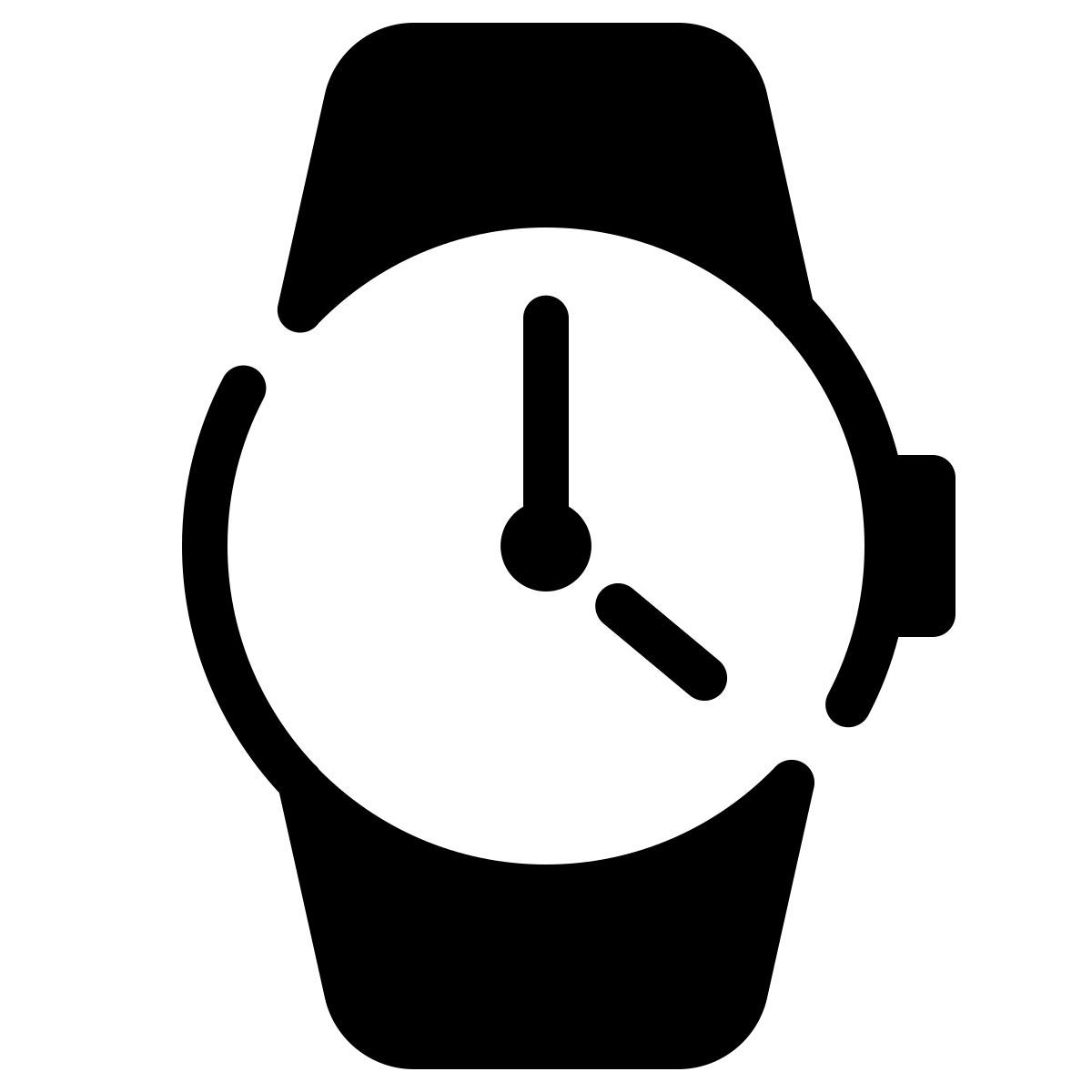 parakeet partial filled style vista frontale di orologi icon