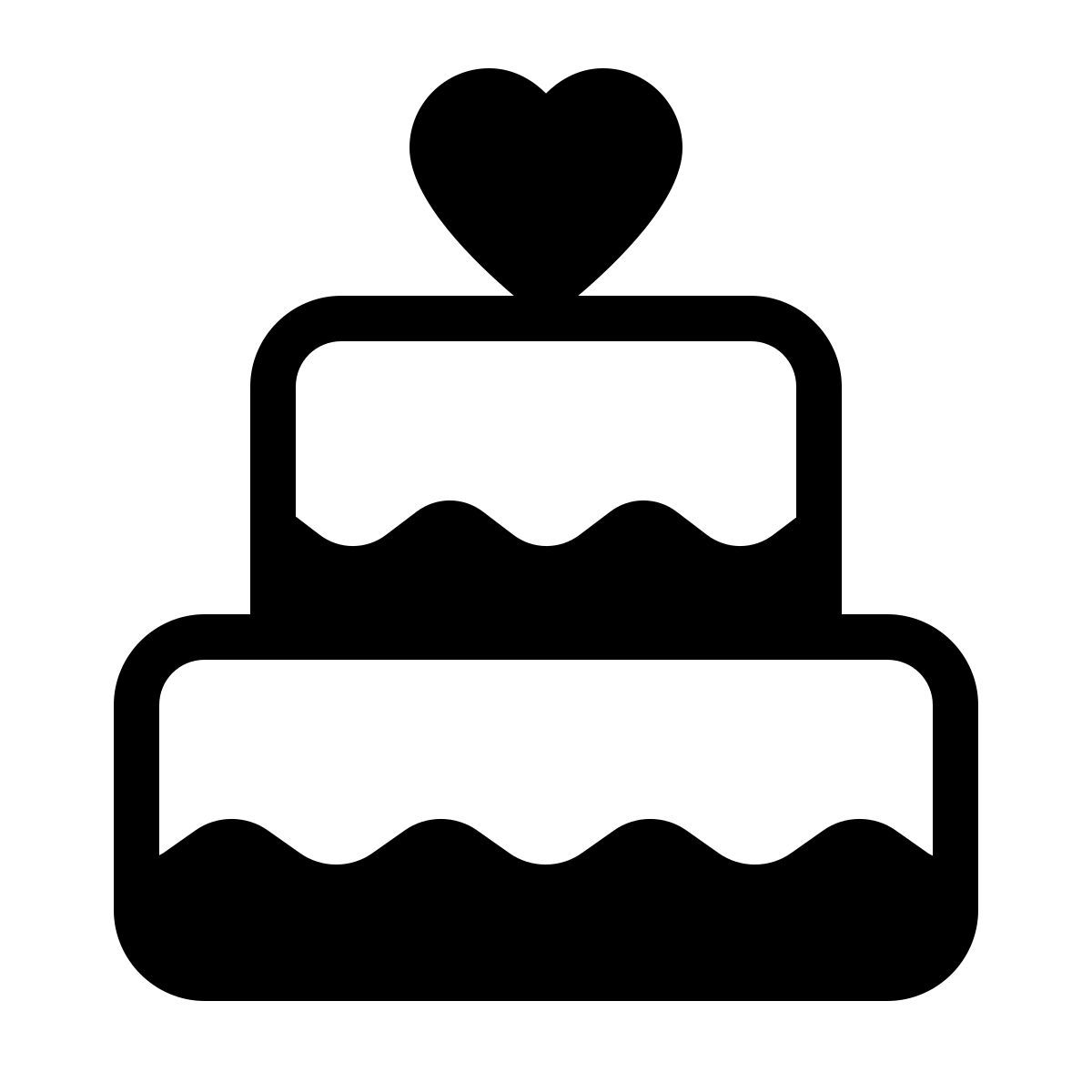parakeet partial filled style wedding cake icon