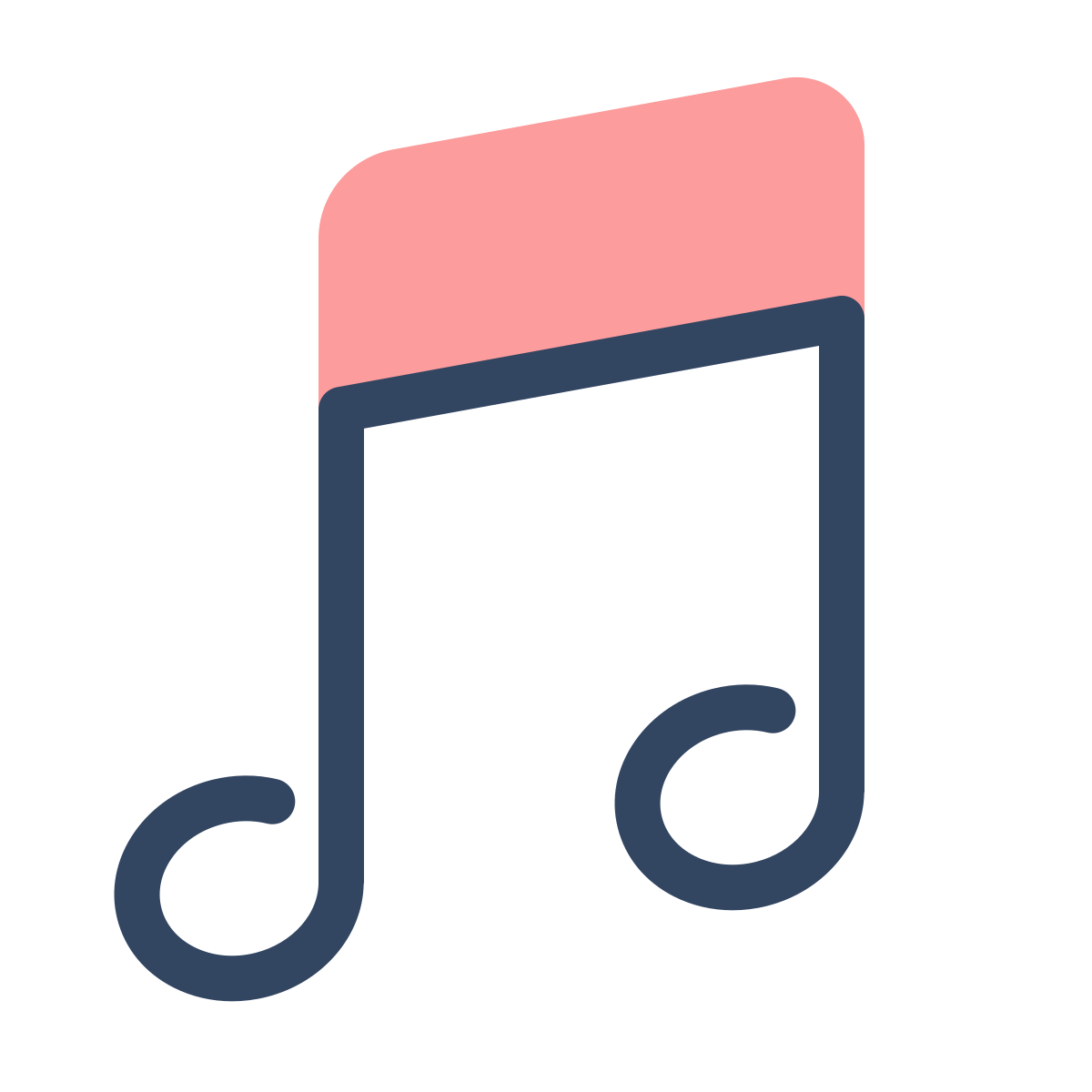 parakeet color style musical notes icon