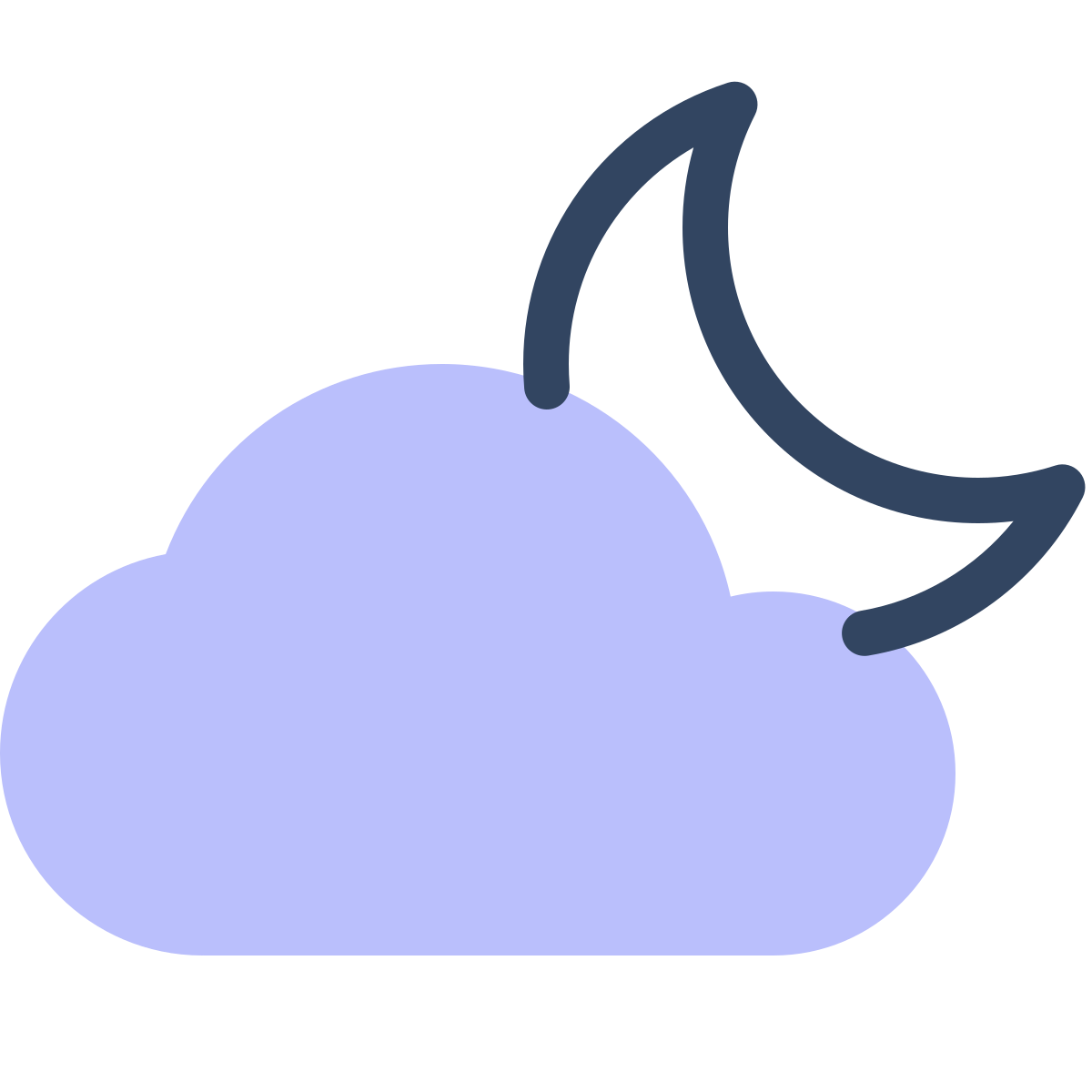 parakeet color style partly cloudy night icon